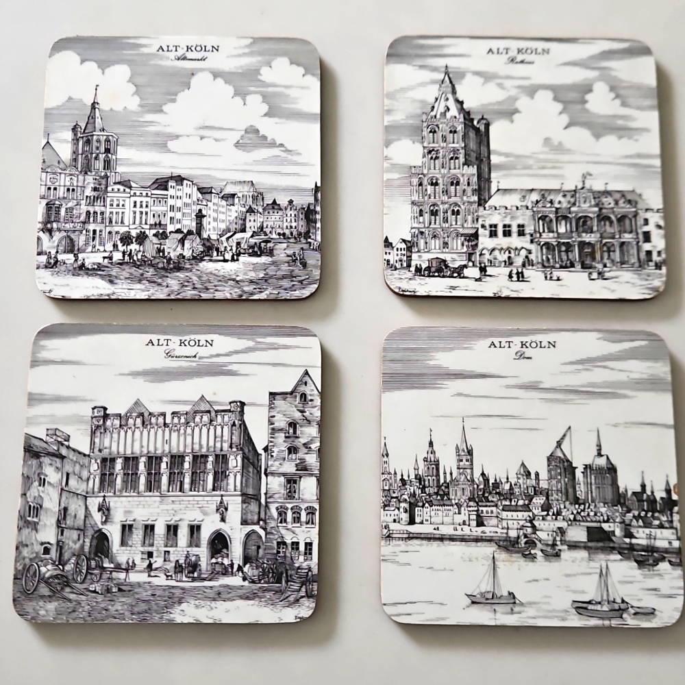 VINTAGE Schuberth Tamat-Serie Alt-Koln Coasters (4)